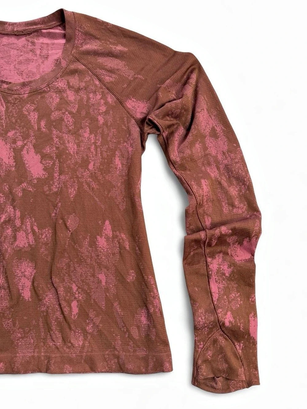 Lululemon Swiftly Tech Long-Sleeve Shirt 2.0 Brown & Pink Size 8